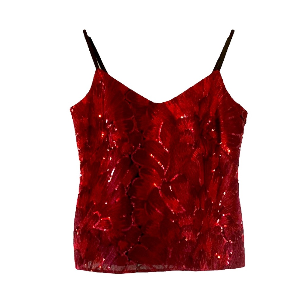White House Black Market shirt red sequin small